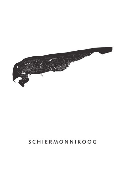 Schiermonnikoog Eilandkaart - White poster