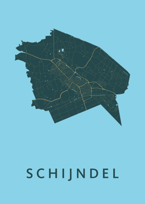 Schijndel Stadskaart poster Azure
