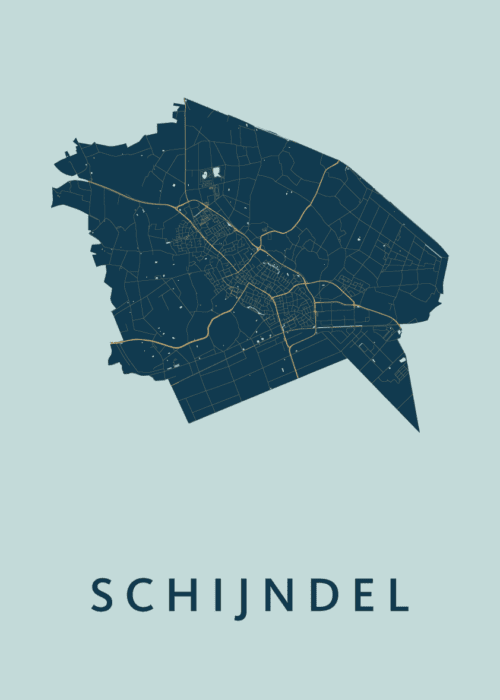 Schijndel Stadskaart poster Prussian