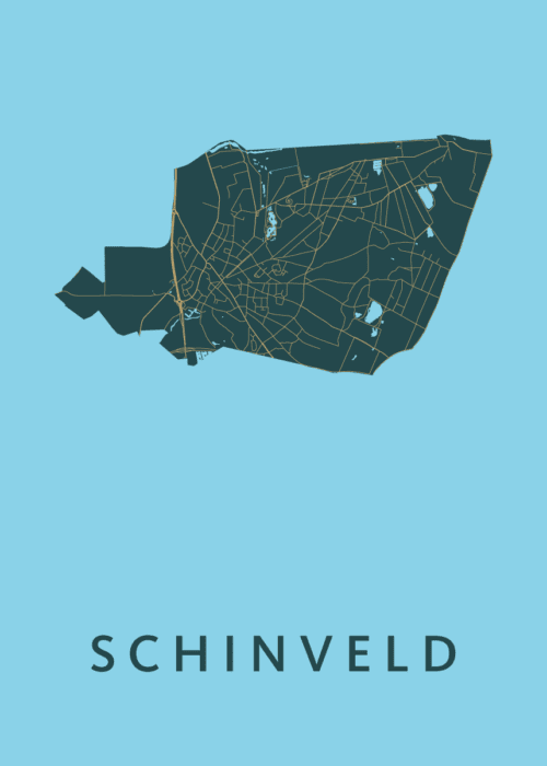 Schinveld Azure Stadskaart Poster Kopen