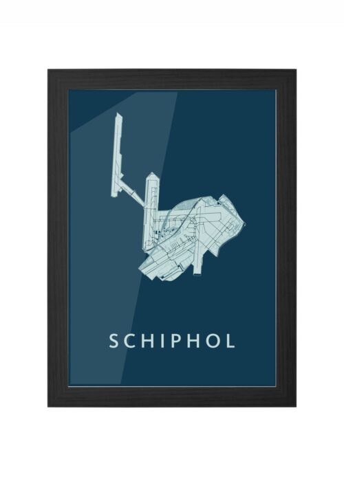 Schiphol Feldgrau Ingelijst in Zwart lijst Kopen | Kunst in Kaart