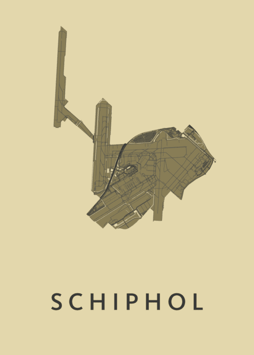 Schiphol GoldenRod Stadskaart Poster Kopen