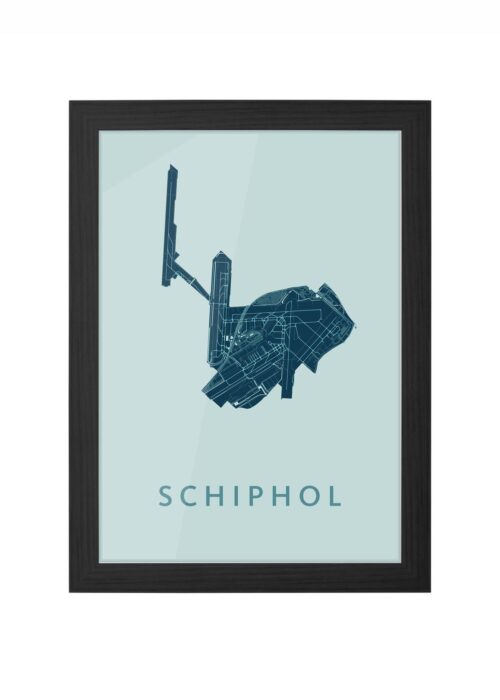 Schiphol Mint Ingelijst in Zwart lijst Kopen | Kunst in Kaart