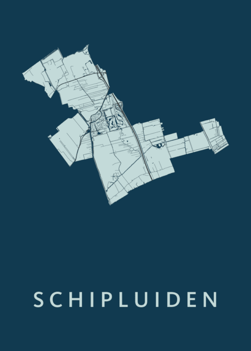 Schipluiden Navy Stadskaart Poster Kopen