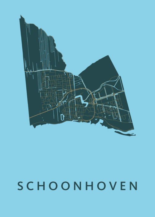 Schoonhoven Azure Stadskaart Poster Kopen
