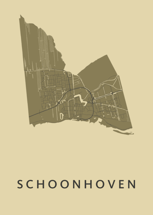 Schoonhoven GoldenRod Stadskaart Poster Kopen