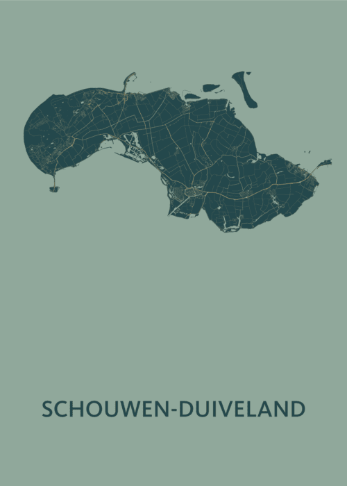 Schouwen-Duiveland Stadskaart poster