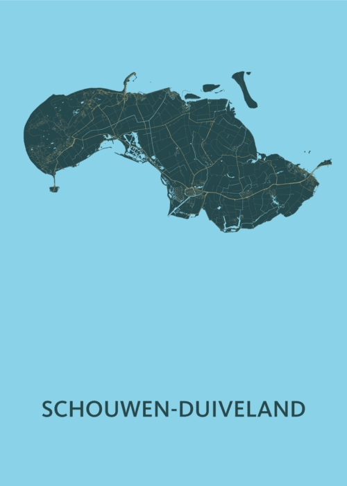 Schouwen-Duiveland Stadskaart poster