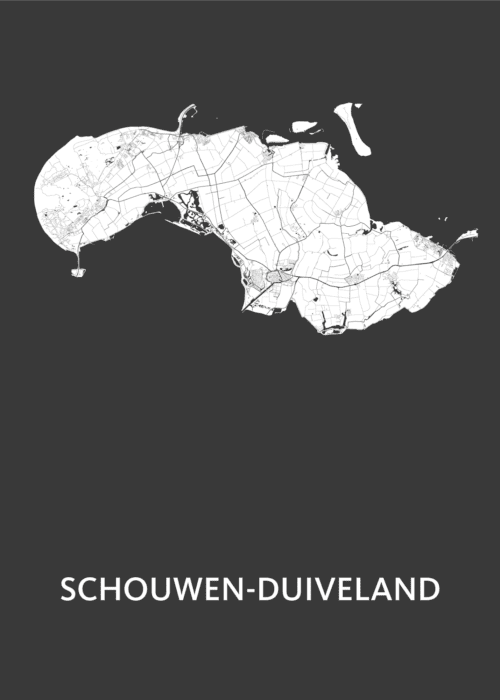 Schouwen-Duiveland Regiokaart Black