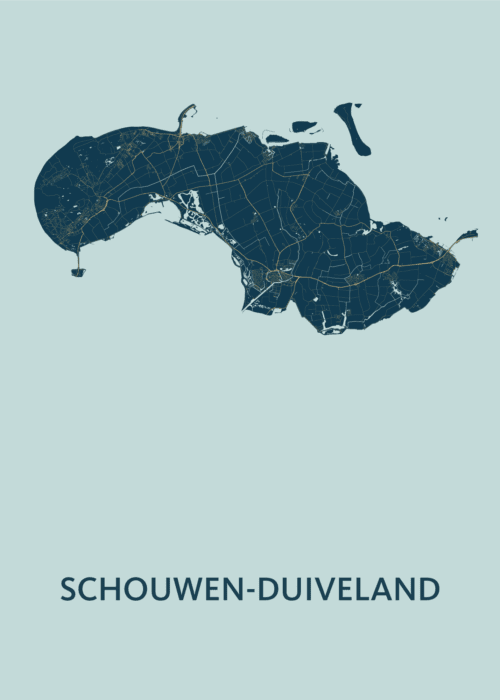 Schouwen-Duiveland Regiokaart Prussian