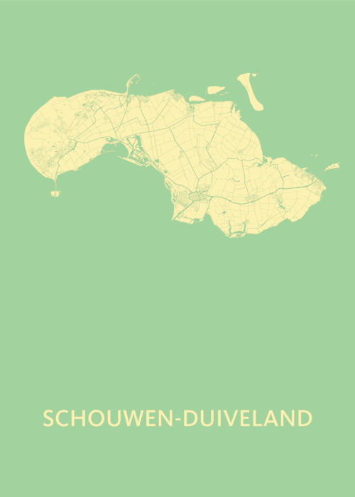 Schouwen-Duiveland Stadskaart poster