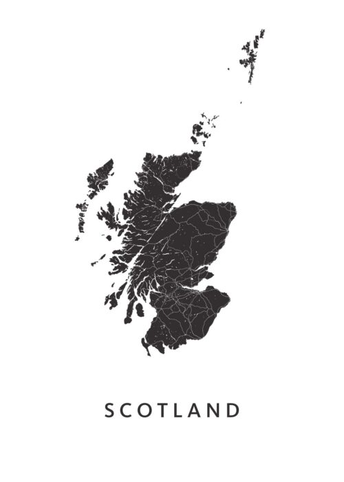 Scotland landkaart poster