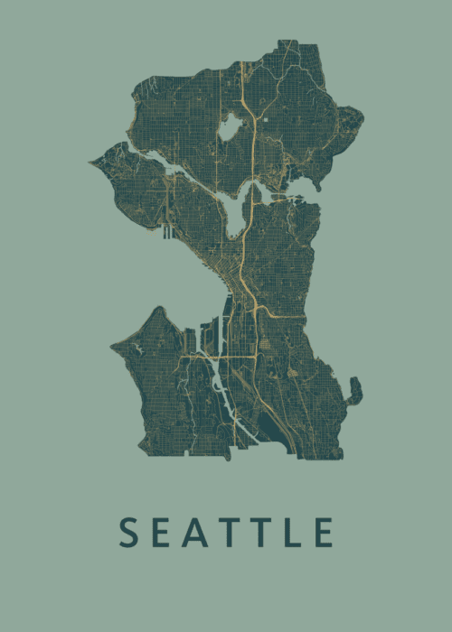 Seattle Amazon Stadskaart Poster Kopen