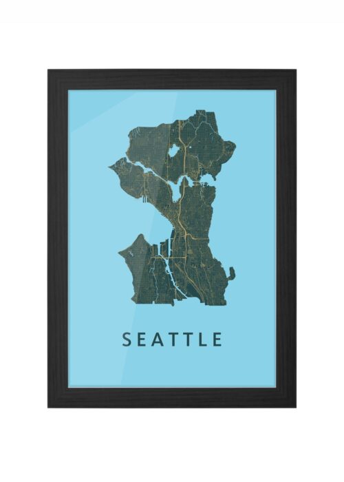 Seattle Azure Ingelijst in Zwart lijst Kopen | Kunst in Kaart