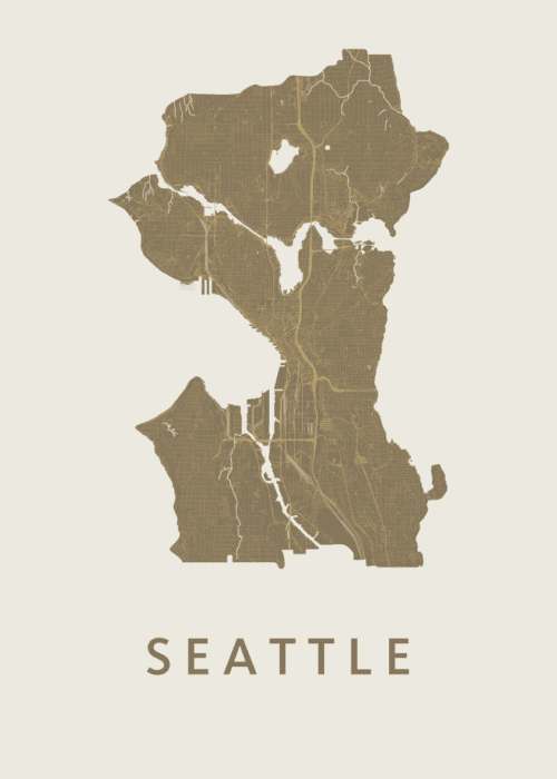 Seattle Stadskaart - Gold