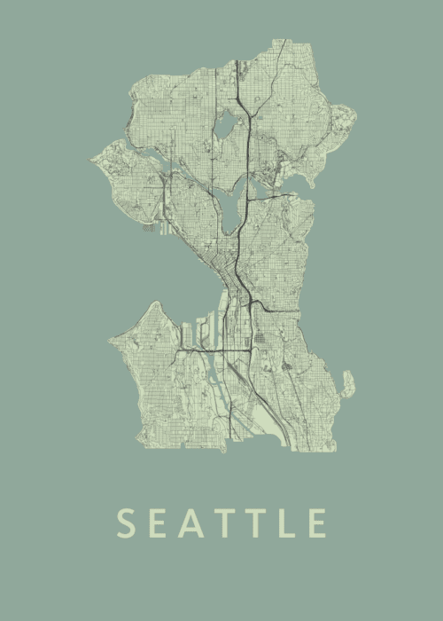 Seattle Stadskaart - Olive