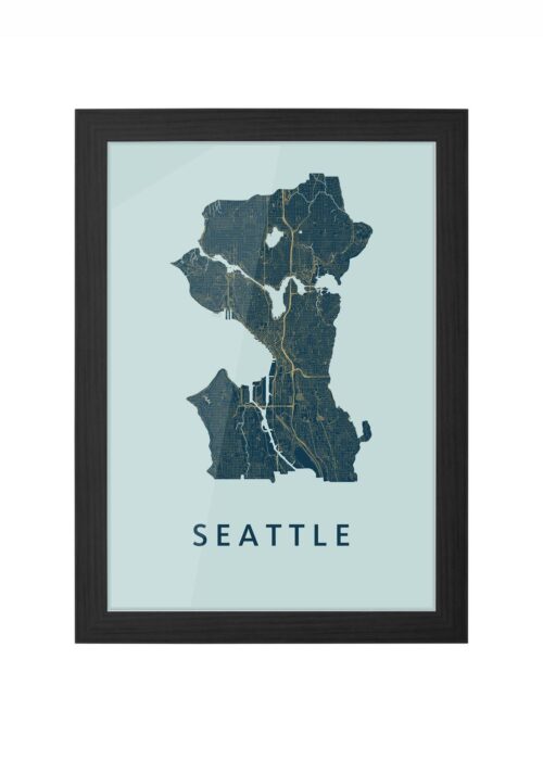 Seattle Prussian Ingelijst in Zwart lijst Kopen | Kunst in Kaart