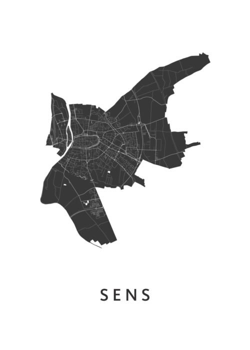 Sens Stadskaart Poster Kopen