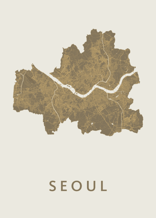 Seoul Stadskaart - Gold
