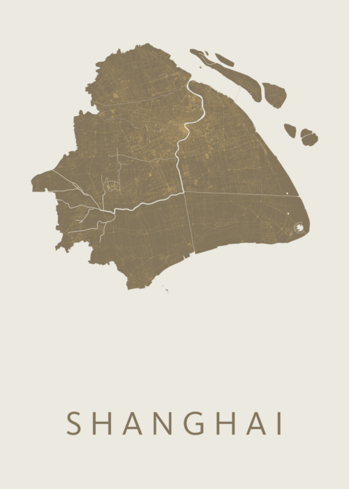 Shanghai Gold Stadskaart Poster Kopen