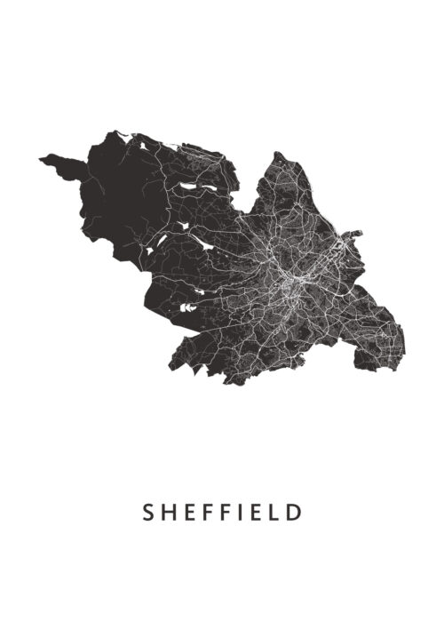 Sheffield Kaart Poster