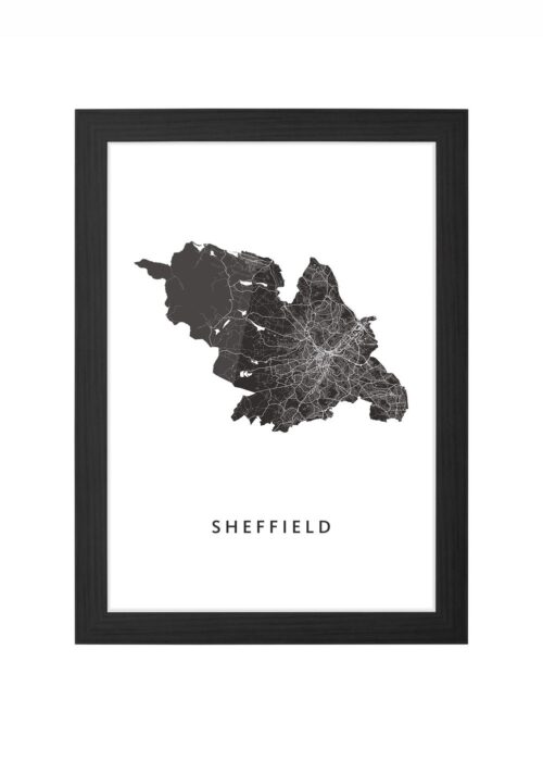 Sheffield Ingelijst in Zwart lijst Kopen | Kunst in Kaart