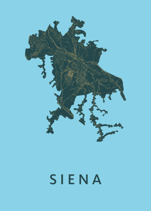 Siena Stadskaart poster Azure