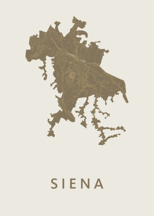 Siena Stadskaart poster Gold