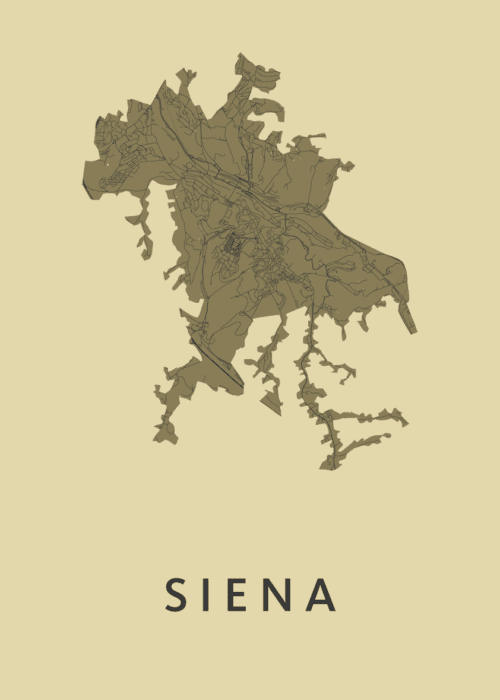 Siena Stadskaart poster GoldenRod