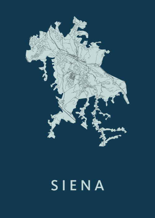 Siena Stadskaart poster Navy