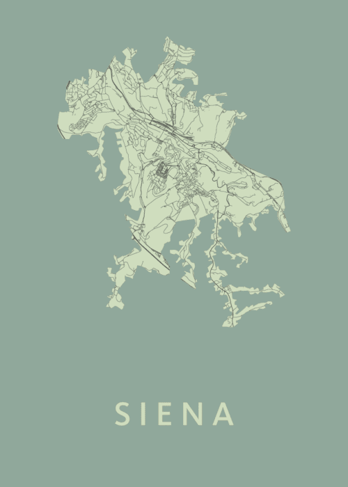 Siena Stadskaart poster Olive