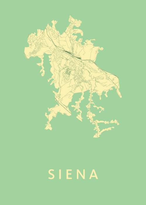 Siena Stadskaart poster Spring