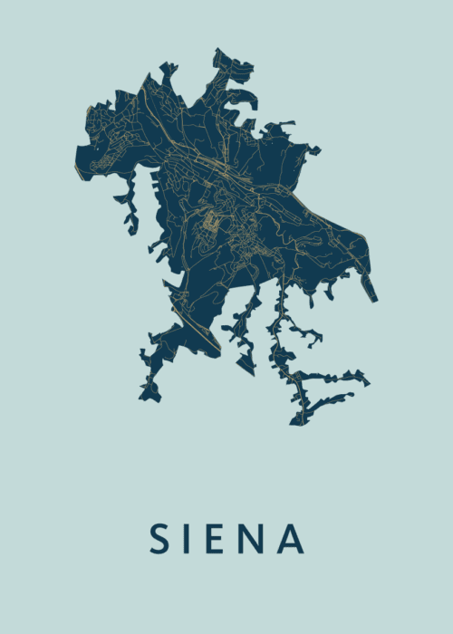 Siena Stadskaart poster Prussian