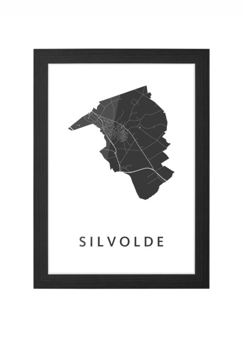 silvolde stadskaart poster ingelijst in zwarte lijst