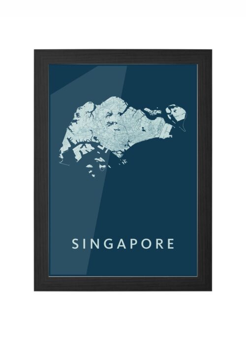 Singapore Feldgrau Ingelijst in Zwart lijst Kopen | Kunst in Kaart