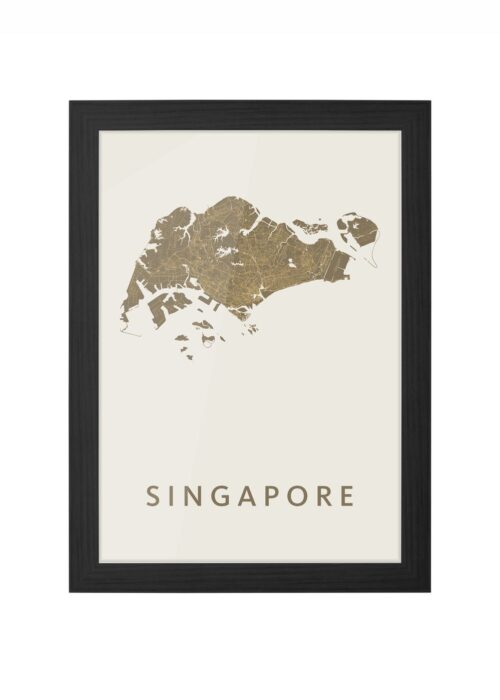 Singapore Gold Ingelijst in Zwart lijst Kopen | Kunst in Kaart
