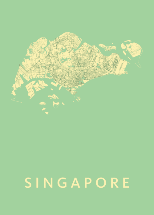 Singapore Spring Stadskaart Poster Kopen