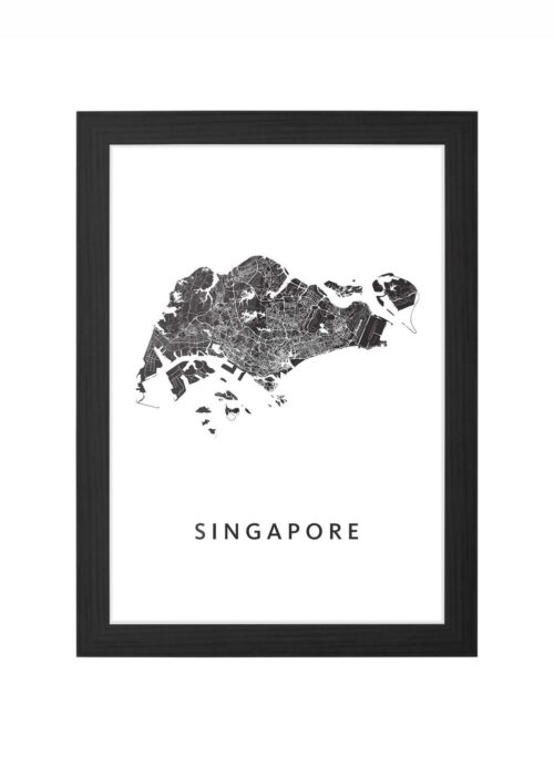 Singapore White Ingelijst in Zwart lijst Kopen | Kunst in Kaart