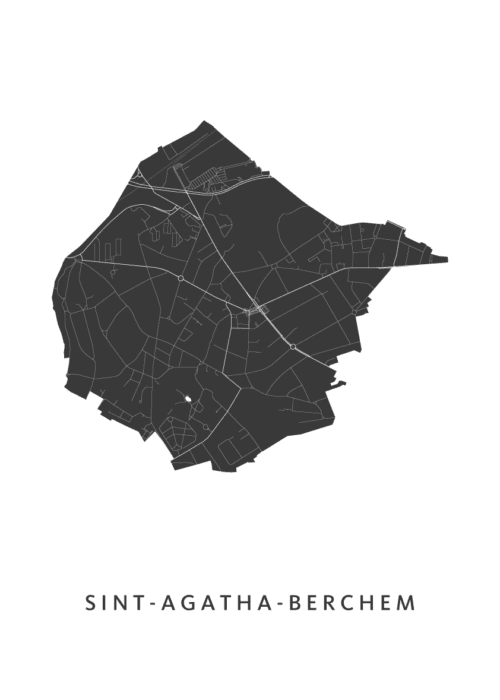 Sint-Agatha-Berchem Stadskaart Poster Kopen