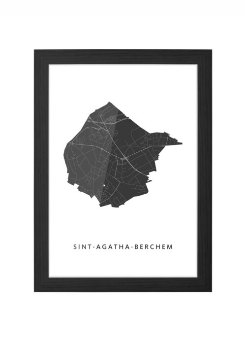 Sint-Agatha-Berchem Ingelijst in Zwart lijst Kopen | Kunst in Kaart