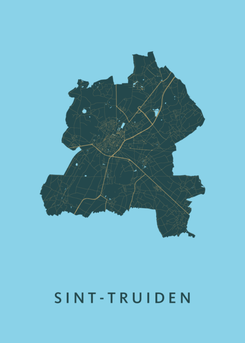 Sint-Truiden Stadskaart - Azure poster