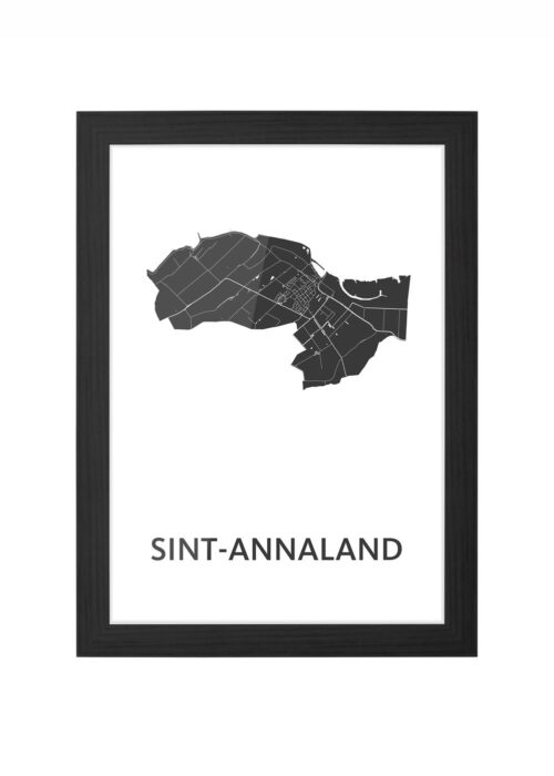 Sint-annaland Ingelijst in Zwart lijst Kopen | Kunst in Kaart