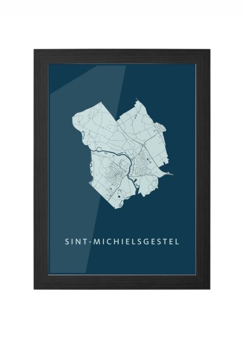 Sint-Michielsgestel Navy Ingelijst in Zwart lijst Kopen | Kunst in Kaart