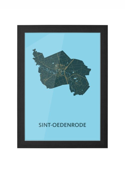 Sint-Oedenrode Azure Ingelijst in Zwart lijst Kopen | Kunst in Kaart