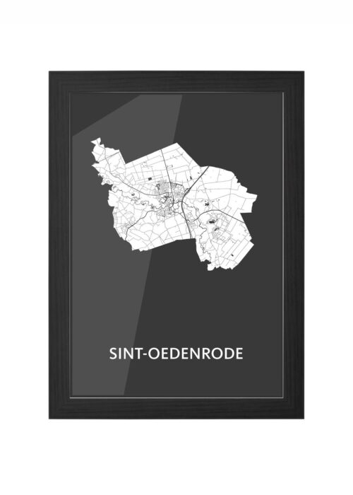 Sint-Oedenrode Black Ingelijst in Zwart lijst Kopen | Kunst in Kaart