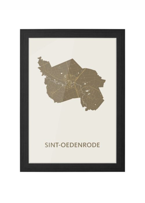 Sint-Oedenrode Gold Ingelijst in Zwart lijst Kopen | Kunst in Kaart