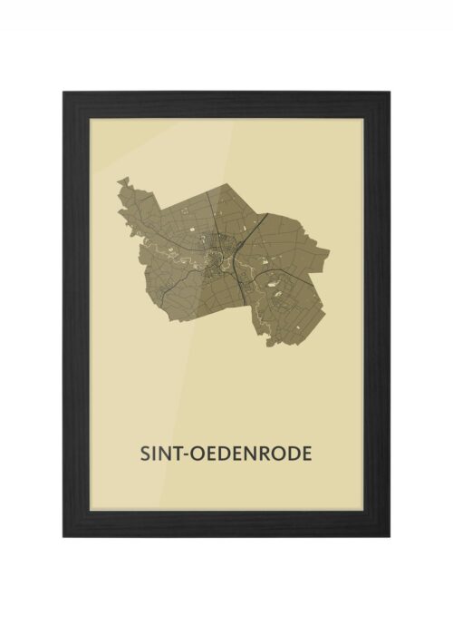 Sint-Oedenrode GoldenRod Ingelijst in Zwart lijst Kopen | Kunst in Kaart