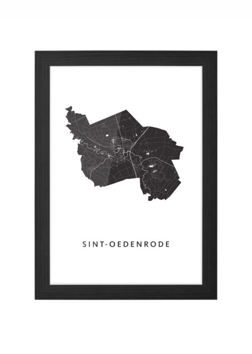 Sint-Oedenrode White Ingelijst in Zwart lijst Kopen | Kunst in Kaart