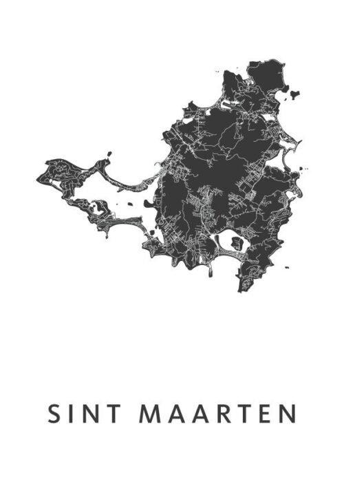 Sint Maarten White Map