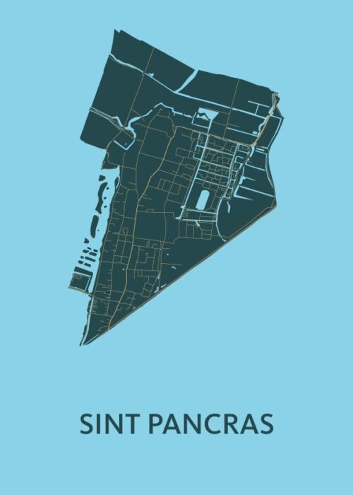 Sint Pancras Azure Stadskaart Poster Kopen